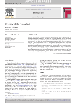 Overview of the Flynn effect