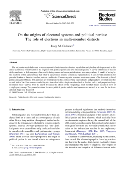 On the origins of electoral systems and political parties - IAE-CSIC