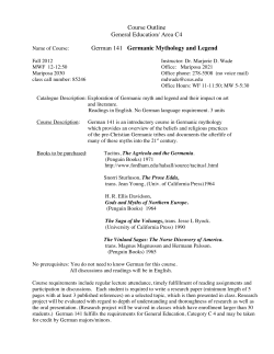 Course Outline General Education/ Area C4 German 141 Germanic