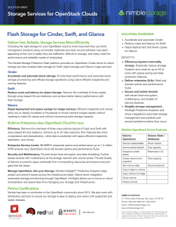 Storage Services for OpenStack Clouds Flash