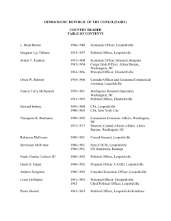 DEMOCRATIC REPUBLIC OF THE CONGO (ZAIRE) COUNTRY