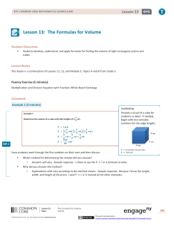 Lesson 13: The Formulas for Volume