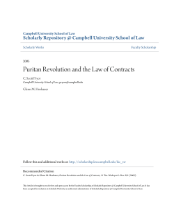 Puritan Revolution and the Law of Contracts