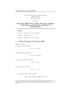 Deriving MRS from Utility Function, Budget