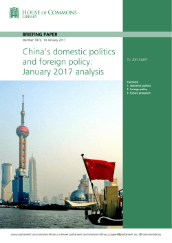 China`s domestic politics and foreign policy
