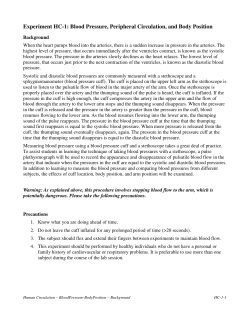 Blood Pressure, Peripheral Circulation, and Body Position