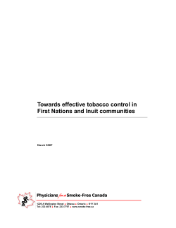 Towards effective tobacco control in First Nations and Inuit