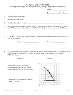 Pre-Algebra 8, PRACTICE TEST: Similarity and Congruence