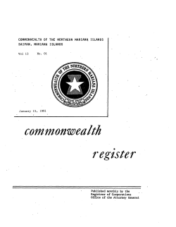 1991 Number 01 Jan 15 - CNMI Law Revision Commission`s