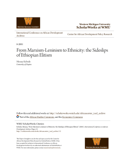 From Marxism-Leninism to Ethnicity: the Sideslips of Ethiopian Elitism