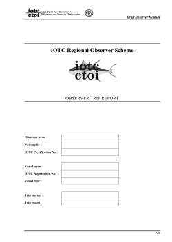IOTC Observer Trip Report Template
