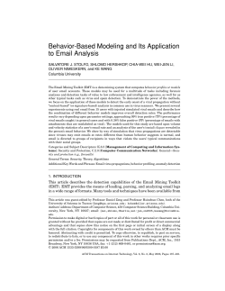 Behavior-Based Modeling and Its Application to Email Analysis