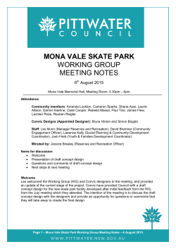 Notes from 6 August 2015 Working Group Meeting