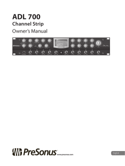 PreSonus ADL 700 Manual