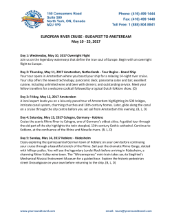 EUROPEAN RIVER CRUISE - BUDAPEST TO AMSTERDAM May