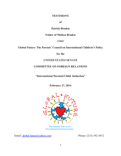 Patrick Braden - United States Senate Committee on Foreign