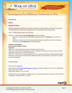 Investigation Fort McHenry: Declaration of War