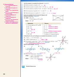 25. Reflexive property of equality: AB = 26. Symmetric property of