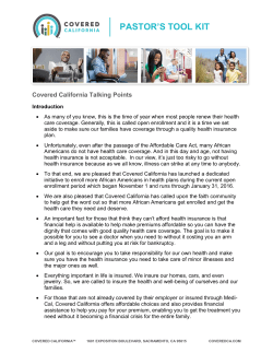 pastor`s tool kit - Covered California