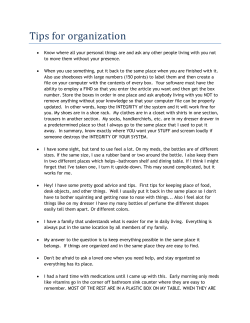 Tips for organization