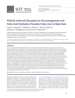 PCB126-Induced Disruption in Gluconeogenesis and Fatty Acid