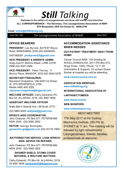 May 2017 Newsletter - Laryngectomee Association of NSW