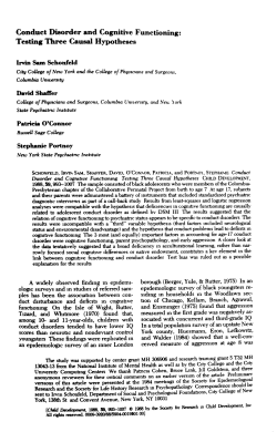 Conduct Disorder and Cognitive Functioning: Testing Three Causal