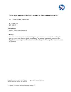 Exploring synonyms within large commercial site search