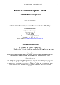 Affective Modulation of Cognitive Control