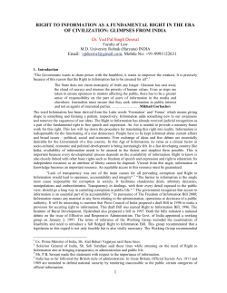 RIGHT TO INFORMATION AS A FUNDAMENTAL RIGHT IN THE