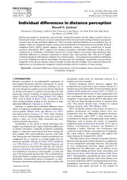 Individual differences in distance perception