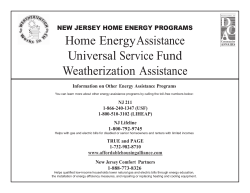 Home Energy Assistance Universal Service Fund Weatherization