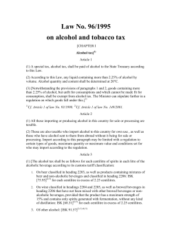 Act No. 96/1995 on alcohol and tobacco tax