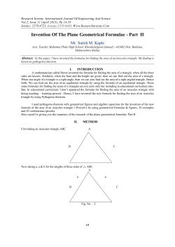 Invention of the plane geometrical formulae - Part II