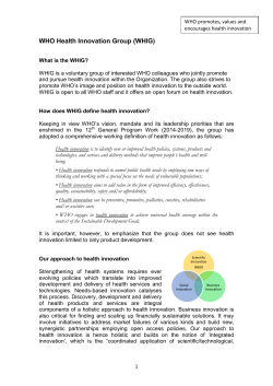 WHO Health Innovation Group (WHIG)