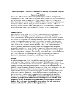 CORD+SDHS Joint Conference Guidelines for Hosting Institution
