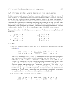 8.7 Systems of Non-Linear Equations and Inequalities