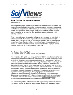 Guide for Medical Writers (2006), Martha Watson