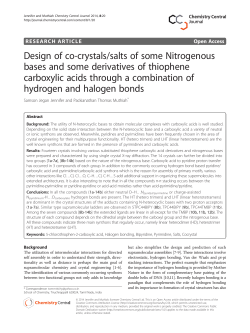 Design of co-crystals/salts of some Nitrogenous bases and some