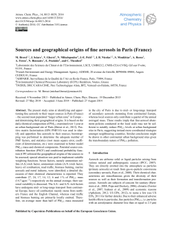 Sources and geographical origins of fine aerosols in Paris (France)
