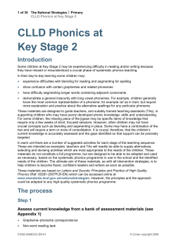 CLLD Phonics at Key Stage 2