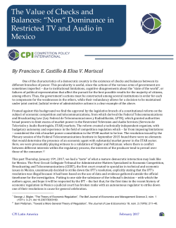 The Value of Checks and Balances: &ldquo;Non&ldquo; Dominance in Restricted