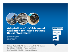 Adaptation of UV Advanced Oxidation for Inland Potable Reuse