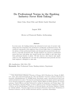Do Professional Norms in the Banking Industry Favor Risk