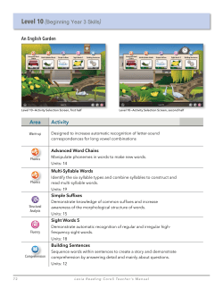 Area Activity An English Garden Level 10 (Beginning Year 3 Skills)