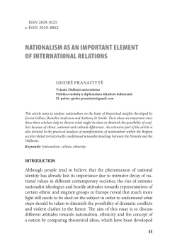 nationalism as an important element of international relations