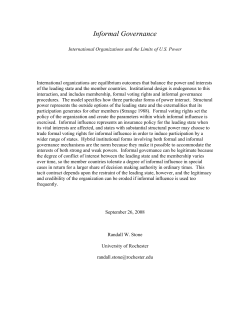 Informal Governance - Princeton University