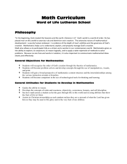 Math Curriculum - Word of Life School