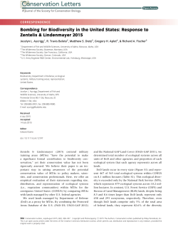 Bombing for Biodiversity in the United States: Response to Zentelis