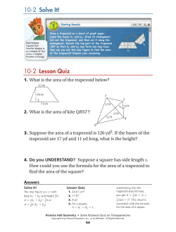 10-2 Solve It! 10-2 Lesson Quiz